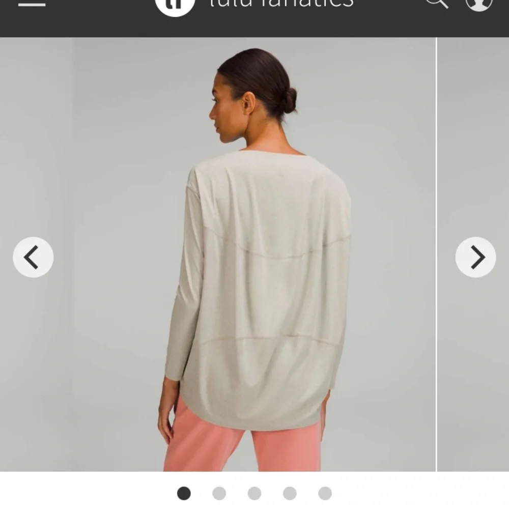 Lululemon Back in Action Long Sleeve Shirt *Nulu colour Raw Linen size 2 - Picture 2 of 5